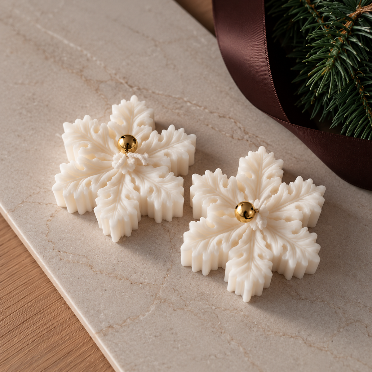 Snowflake Christmas Candle