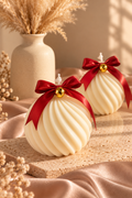 Ribbed Christmas Bauble Candle