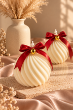 Ribbed Christmas Bauble Candle