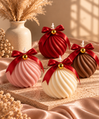 Ribbed Christmas Bauble Candle