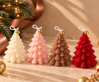 Pleated Christmas Tree Candle - Ivory