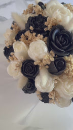 Black & Ivory Candle Bouquet